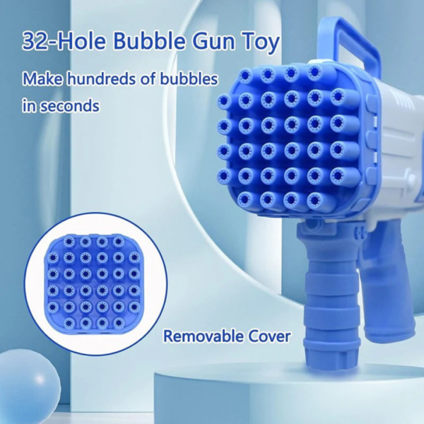 32 Holes Bubble Gun with Bubble Solution - Image 10