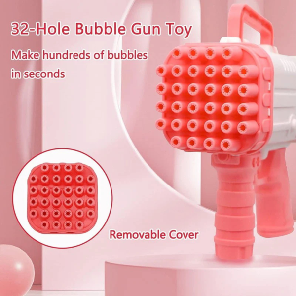 32 Holes Bubble Gun with Bubble Solution - Image 4