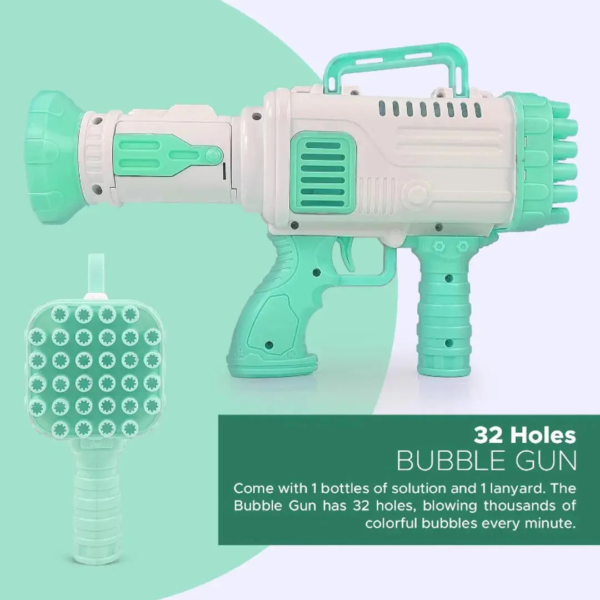 32 Holes Bubble Gun with Bubble Solution - Image 8