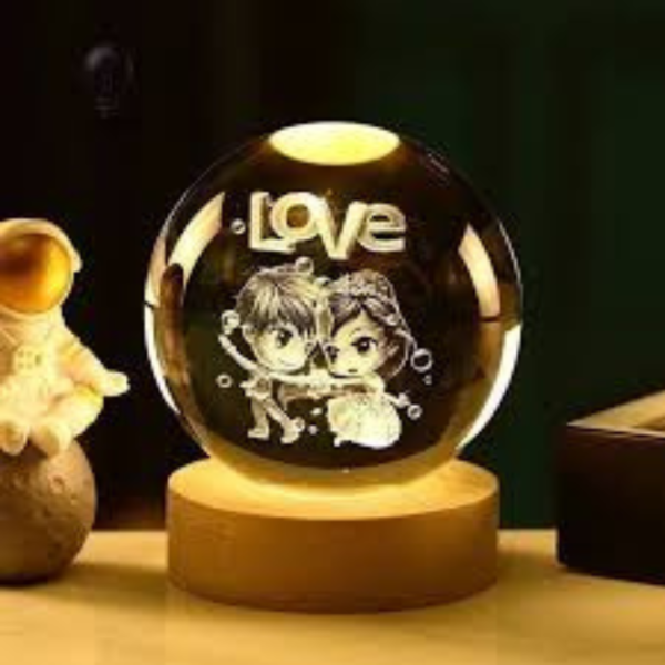 3D Love Crystal Ball Lamp for Home, Office - Image 4