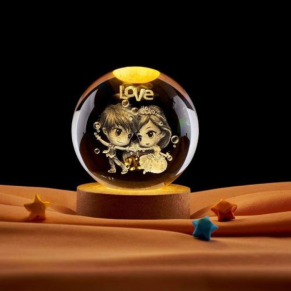 3D Love Crystal Ball Lamp for Home, Office