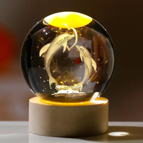 3D DOLPHIN Crystal Ball Lamp for Home, Office