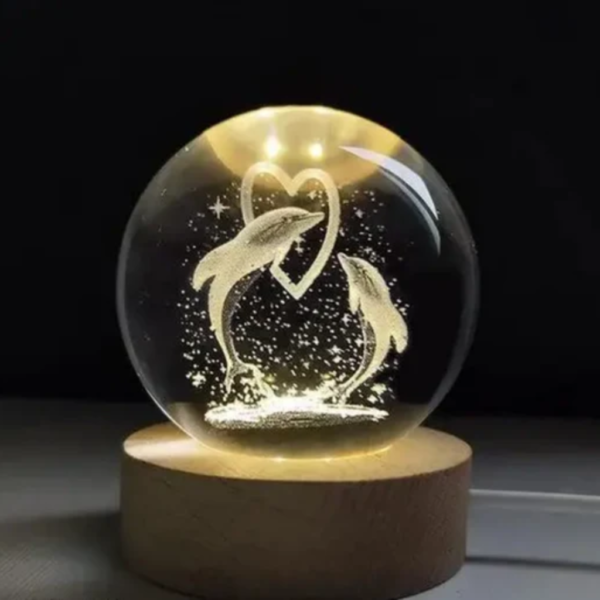 3D DOLPHIN Crystal Ball Lamp for Home, Office - Image 5