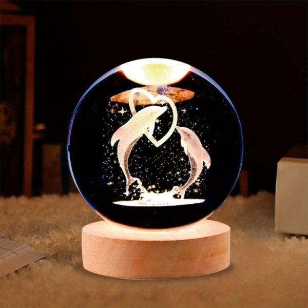 3D DOLPHIN Crystal Ball Lamp for Home, Office - Image 6