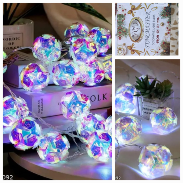 10 Pcs 3D Ball Globe Multicolour in String Light