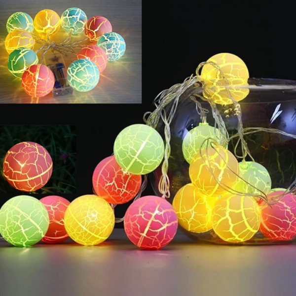 Ball Shape Crackle String LED Decorative Lights