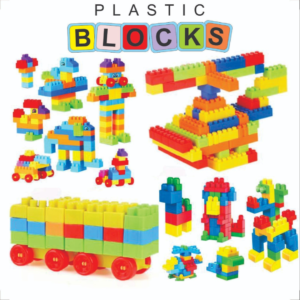 Plastic Building Blocks Puzzle Game (100 Blocks)