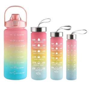 4-in-1 Water Bottle with Motivational Design