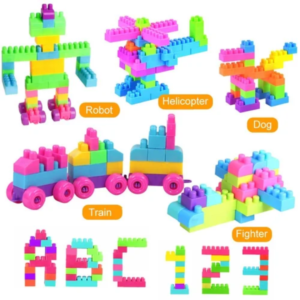 Plastic Building Blocks Puzzle Game (50 Blocks)