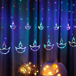6x6 Multicolour Diya Light Curtain