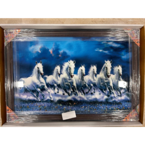 7 Horses Vastu Frame Painting For Home Decor ( 14 x 20 inch)