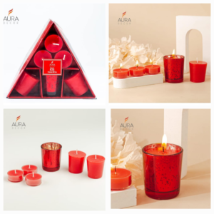 AuraDecor Fragrance Tea Light Wax Candles Set