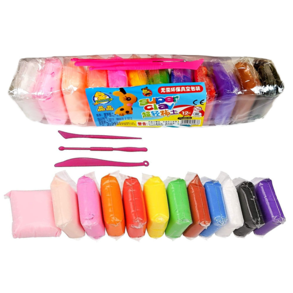 12 Pcs Fluffy Foam Clay with Tools (Pack of 2)