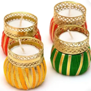 Damru Tealight candle holders for decoration (Pack of 6)