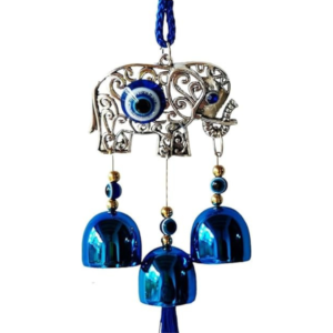 Beautiful Metallic Silver Elephant Evil Eye