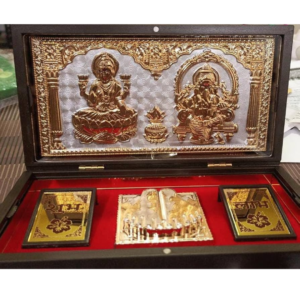 Shri Laxmi Ganesh God and Charan Paduka (Gold and Silver Plated)