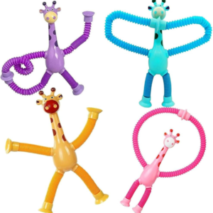 Telescopic Giraffe Shape Changing Suction Cup Pop Tubes Toy