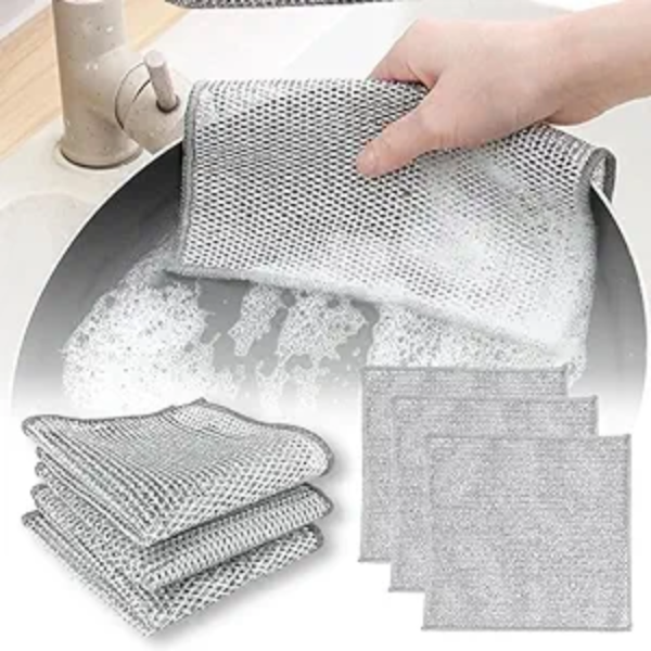 Non-Scratch Double Layer Dish wash Cloths for Kitchen (pack of 10)