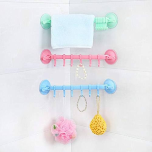 Wall Corner Vacuum Suction Cup with 6 Hooks