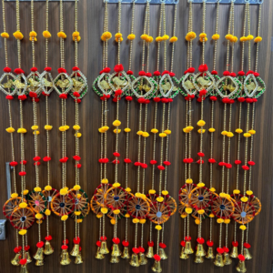 Handicraft Wall Hanging/Latkan of Bird, Charkha & Bell (Pack of 2)