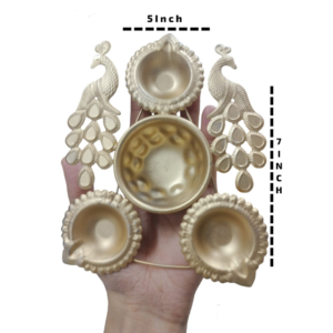 Golden Glossy Lotus Metal Urli (3 Diya, 7 inch)