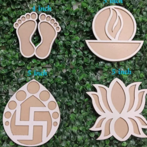 4-6 inch Reusable Wooden Traditional Rangoli Stencils (Pack of 2)