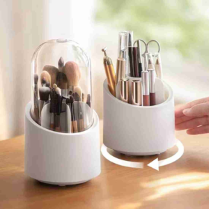 Makeup Brush Organizer 360 Rotating holder with lid