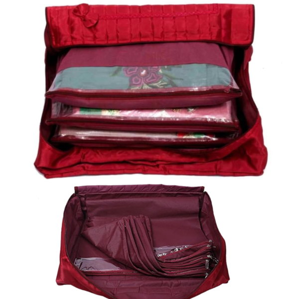Saree Cover with 8 Flaps (Maroon)