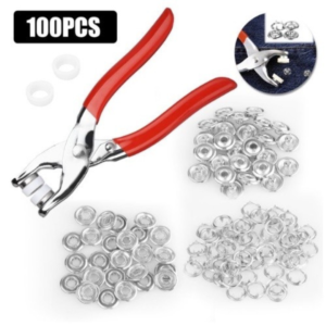 Easy Press Button Snap Setting Plier with 100 Buttons