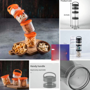 Stacker Bottle Utility Container (4 Jars in 1 Pack)