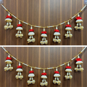 Handicraft Premium Red Rose with Beads Toran