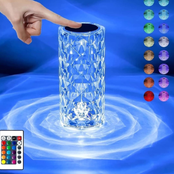 Elegant Crystal Rose Diamond Lamp USB Touch Control