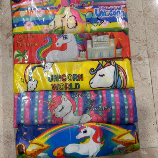 Unicorn Print Stationery Pouch with Zipper (Pack of 4)