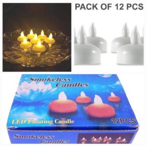 Smokeless Water Sensor Flameless LED Candle (Set of 12 Pcs)