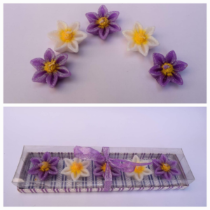 Flower shape Wax Candles (Set of 5 Pcs)
