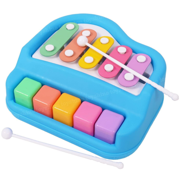 2 in 1 Xylophone and Piano Toy with 5 Colorful Keys