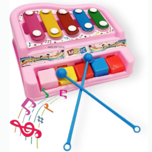 Xylophone and Piano Toy with 5 Colorful Keys