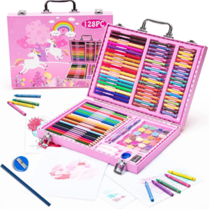 128-Piece Drawing Kit with Carrying Case