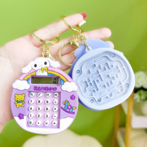 Cartoon Character Calculator Keychain with Maze Game