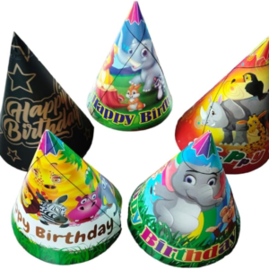 Cartoon/Jungle Theme Happy Birthday Cap (Pack of 10)