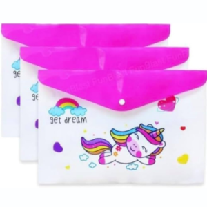 A4 Size File Folder with Buttons (Pack of 4)