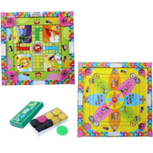 Colourful 2 in 1 Carrom Board & Ludo for Kids (13 inch x 13 inch)