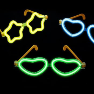 Neon Colour Glow in Dark Party Glasses (Pack of 2)