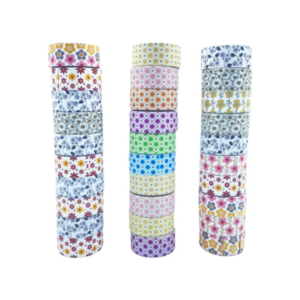 Self Adhesive Printed Paper Tape Rolls (Pack of 10)