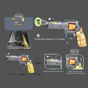 Image Projection Realistic Gun Toy with Flashing Light & Sound