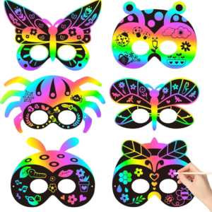 DIY Art Craft Rainbow Magic Scratch Mask Kit (Pack of 2)